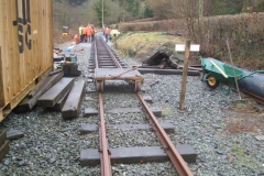 Before long, a third pair of rails has been laid to extend the head shunt …