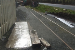 Monday, 7.3.2022. One side of the concrete support pad for a (slightly) re-located lifting gantry pad has been cast ...
