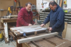... and Bill and Mark have been gluing up replacement planks for the body of the Permanent Way van ...