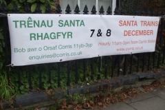 In Machynlleth, a banner advert for the weekend has been erected …