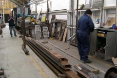 … while in the Carriage Shed, Ade and brother Nick have extracted the steel for carriage No. 24 …