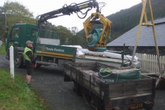 Wednesday, 27.10.2021. Simon delivers cement and gravel for base pads for the gantry - to be formed in due course ...