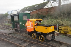A quick return to Tywyn Pendre and a shunt by Ffion (responsible for the re-paint) to put Toby away ...