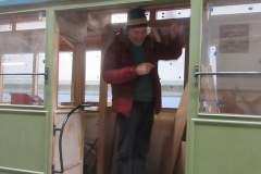 Tuesday, 23.1.2024. Robin is working on the vestibule door top flap in carriage No. 24 ...