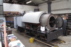 Thursday, 15.9.2022. Andy and Ian make another trip to Keef's with parts for the cab. It is looking more and more like a locomotive now that the saddle tank has been fitted. Just wait until the top half of the cab is fitted!