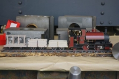 At the end of the frames, are a superb model of a live steam Corris train owned by Ian Cross.