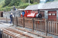 The Falcon loco then makes it's first exit from the engine shed into Maespoeth Yard.