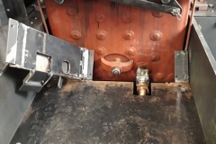 The blow down valve has been fitted and a hinged cover arrangement fabricated to protect it