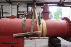 Next the boiler was removed from the frames for the necessary hydraulic boiler test ...
