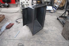 The ashpan has been fabricated complete with sliding bottom plate.