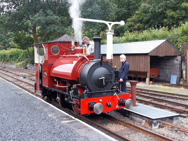 The Falcon loco at the water tower